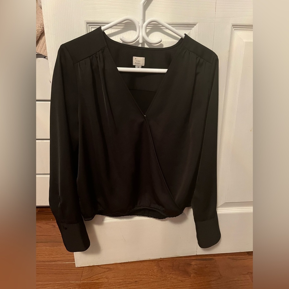 Black V Neck Top